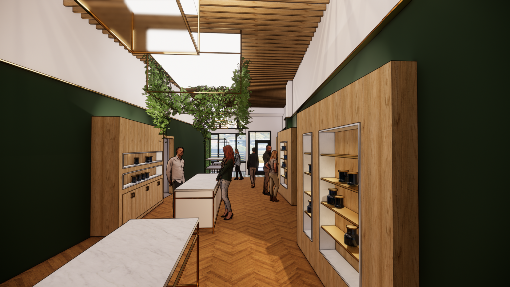 rendering of Dispensary Lounges retail area
