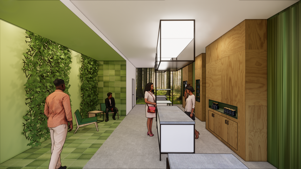 rendering of Dispensary Lounges retail area