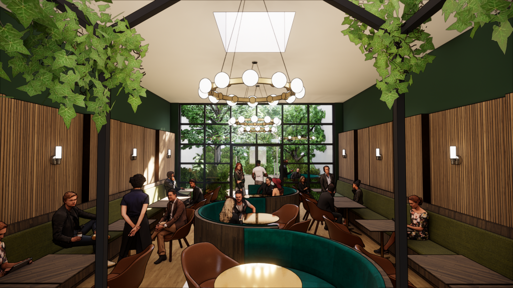 rendering of cannabis lounge