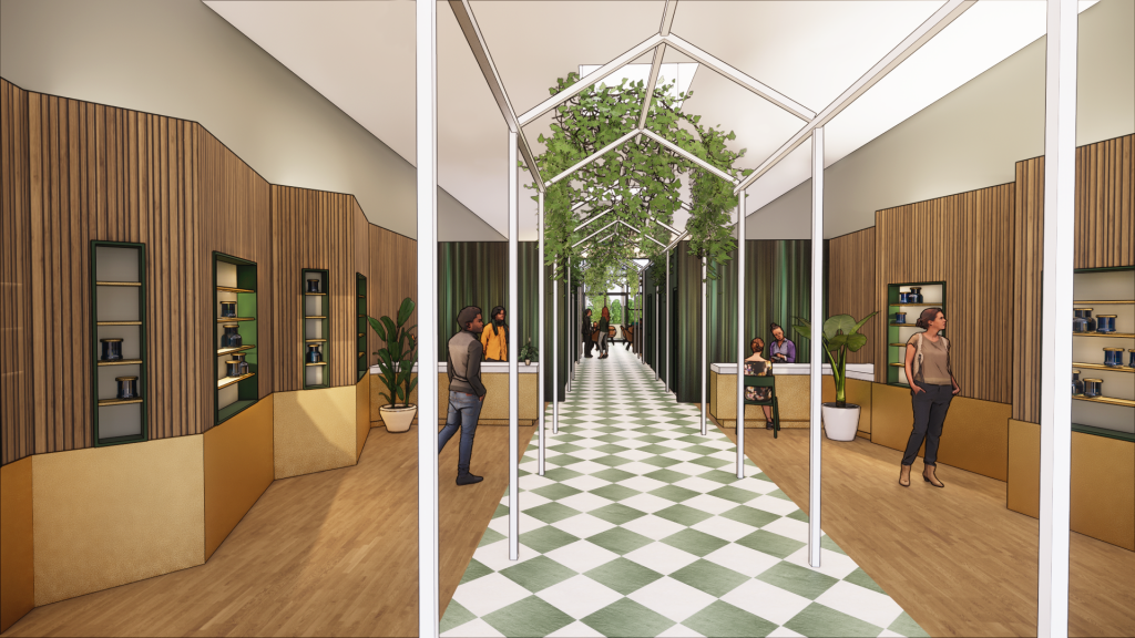 rendering of cannabis lounge retail area